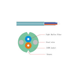 LSZH/ポリ塩化ビニール/PEのジャケットとのG652A2 FTTHの繊維光学のドロップ・ケーブルの空気の使用法