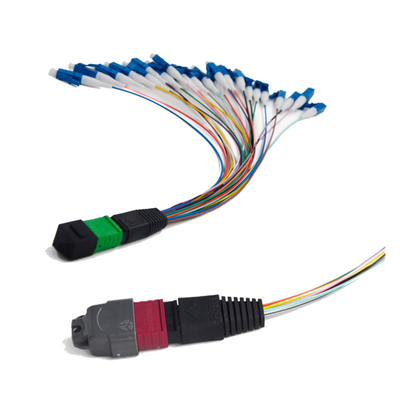 購入 3.0mm LSZHの円形MPO MTPのパッチ・コードの多重モードの二重10G OM3 OM4 online manufacture