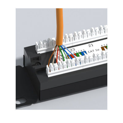 購入 Cat5e/Cat6/Cat6a/Cat7ネットワーク用のケーブル管理付きの24ポート金属 RJ45 イーサネットパッチパネル online manufacture