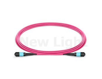 購入 5MのOM4 12中心女性MPO/MTP - MPOの光ファイバーのパッチ・コードLSZH 3.0のマゼンタ ケーブル online manufacture