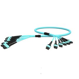 購入 MPOの男性の水へのOEM ODM OM3 12の中心ポリ塩化ビニールの光ファイバケーブルMPOは送風する online manufacture