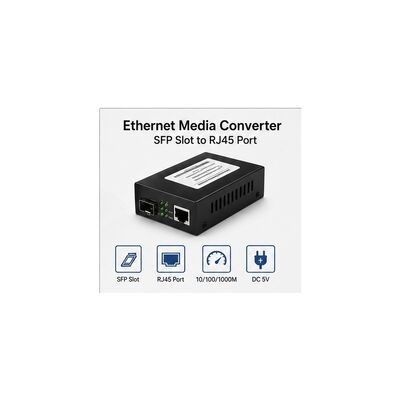 購入 シングルモードファイバーと10/100/1000Mbpsの自動交渉のための20kmの送信距離を持つギガビットSFPメディアコンバーター online manufacture
