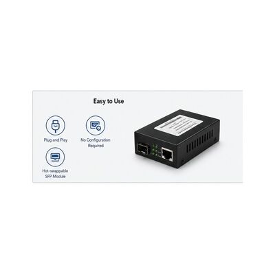 購入 産業用ギガビットSFPメディアコンバータ 双直流12-48V冗長電源,IP40保護,−40°C~85°Cの動作温度 online manufacture