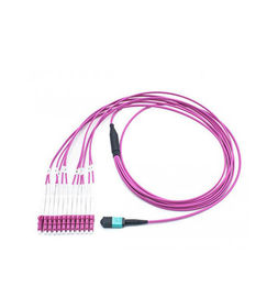 購入 LC MTP/MPO OM4 50/125マゼンタ12の中心のマルチモード・ファイバの光ケーブルLSZH材料 online manufacture