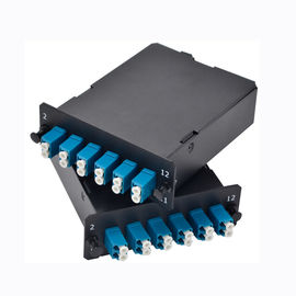 購入 12x LCの二重への2x MPO-12は、Aの24個の繊維OM3多重モードFHD MPOカセットをタイプします online manufacture