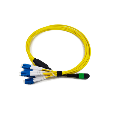 低挿入損失 PVC 3.0mm MTP MPO 光ファイバーパッチケーブル (12色) 高密度データセンター向け