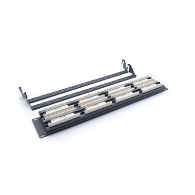 1U メタルRJ45パッチパネル ラック式 Cat5e/Cat6/Cat6a/Cat7 イーサネット接続用