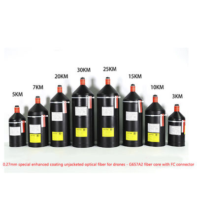 軍用グレードUAV光ファイバーケーブル、シングルモード0〜20km伝送、耐極端温度性能によるセキュアなデータ伝送