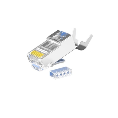 大量産業界用 CAT6 RJ45プラグ - 透明なホイスリング,50ミクロン金色