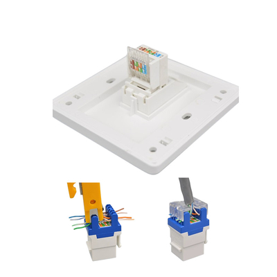 110-240V CAT5 CAT6 CAT7 插頭 多機能壁板 スイッチ 白/黒