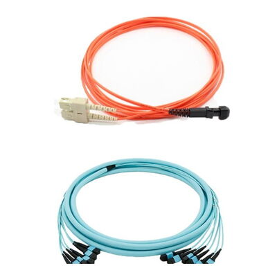 MPO MTP 光ファイバートランクパッチコード 40G 100G データセンター 高密度ケーブルを1つのコネクタで12本のファイバーで準備